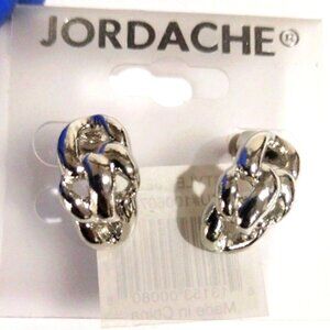 ✨ Jordache Silver tone C-Shape Post Earrings - Bold & Elegant Women's Jewelry